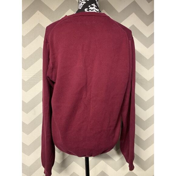 Eddie Bauer Vintage Red Men’s Sweater 100% Cotton Old Money Going Out Lg - Picture 2 of 4